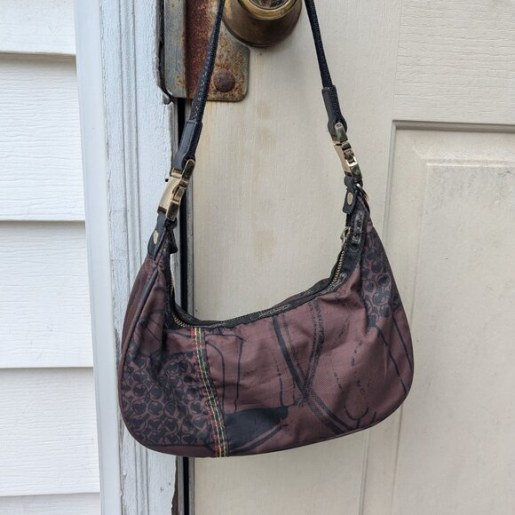 Y2K L.A.M.B. LeSportSac Shoulder Bag Lamb Gwen Stefani Black Brown Missing Chain - Picture 4 of 9